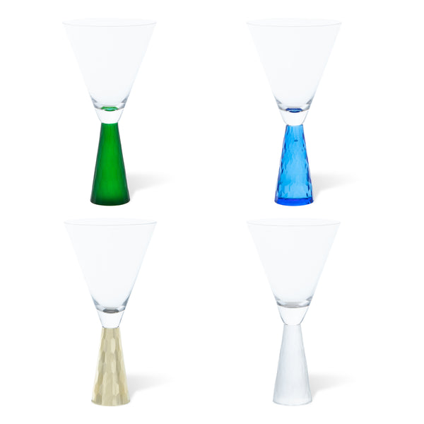 Mixed Colour Modern Martini Glass Set of 4