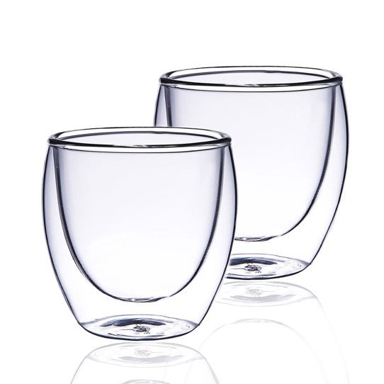 Double Wall Thermo Cups Clear (Set of 2/4) (250ml)