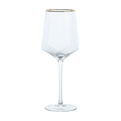 Mottled Patterned Wine Glass with Gold Rim Set of 4