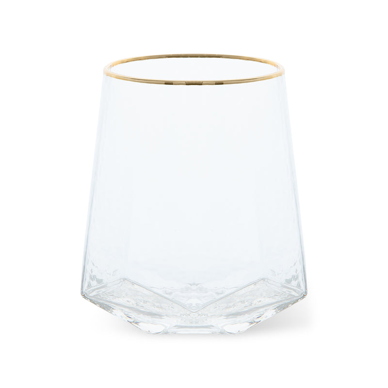 Mottled Classic Beverage Tumblers with Gold Rim (Set of 4)