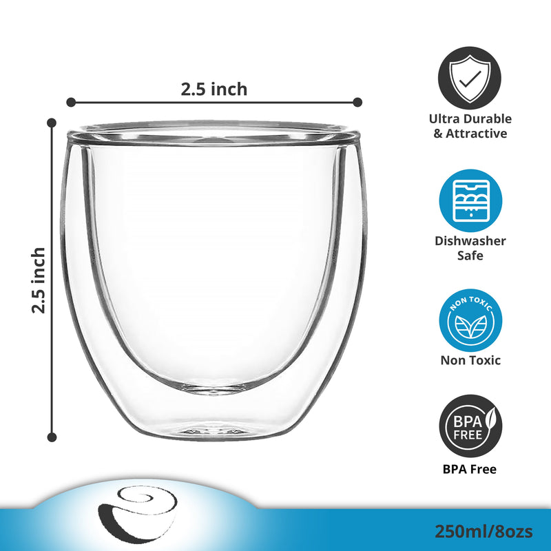 Double Wall Insulated Glasses Clear (Pack of 2/4) (350ml)
