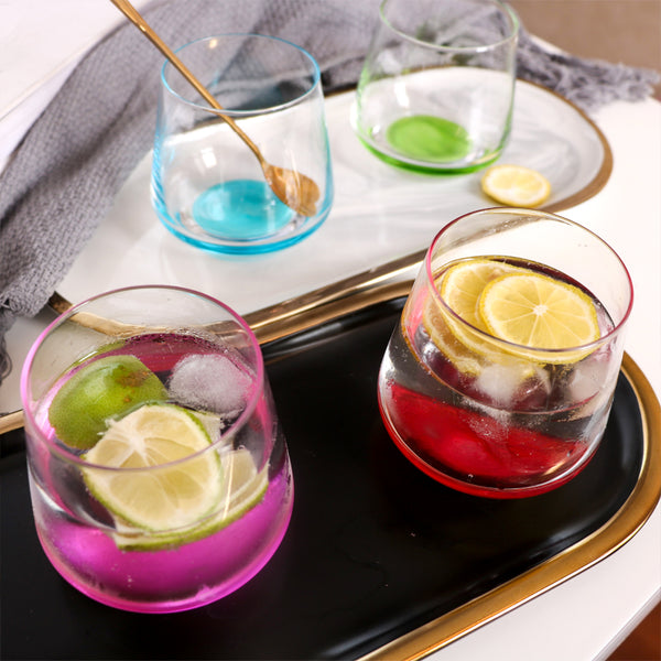 Mixed Color Tumblers with Tinted Base set of 4