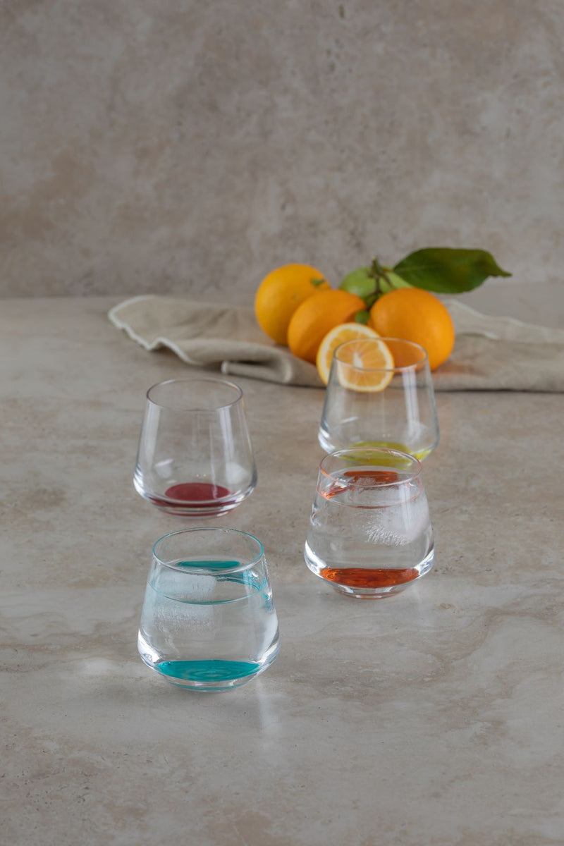 Mixed Color Tumblers with Tinted Base set of 4