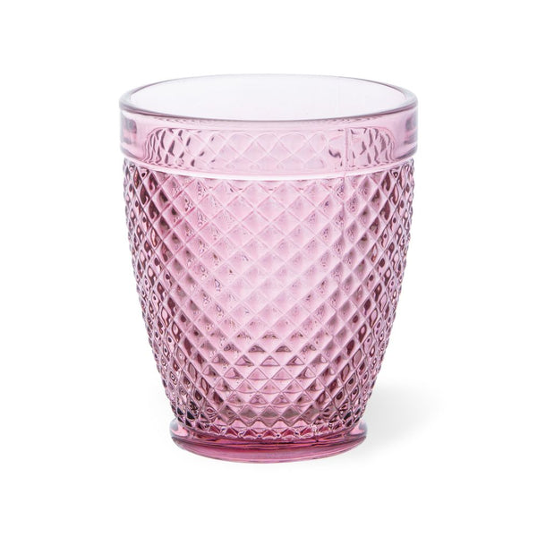 Rattan Basket with 4 Vintage Style Tumblers - Pink or Clear