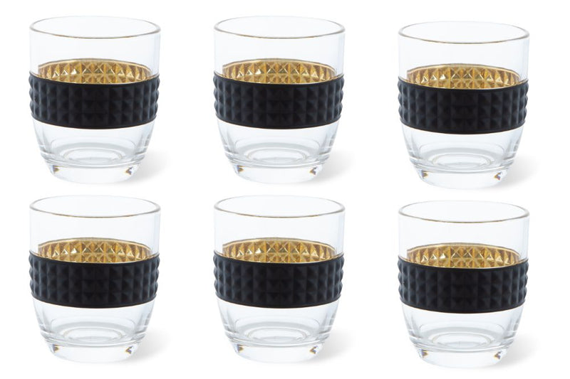 Tumbler Glasses - Gold Rim Clear - (Set of 6)