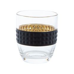 Classic Drinking Tumbler - Black/Gold Electroplated  - (Set of 6)