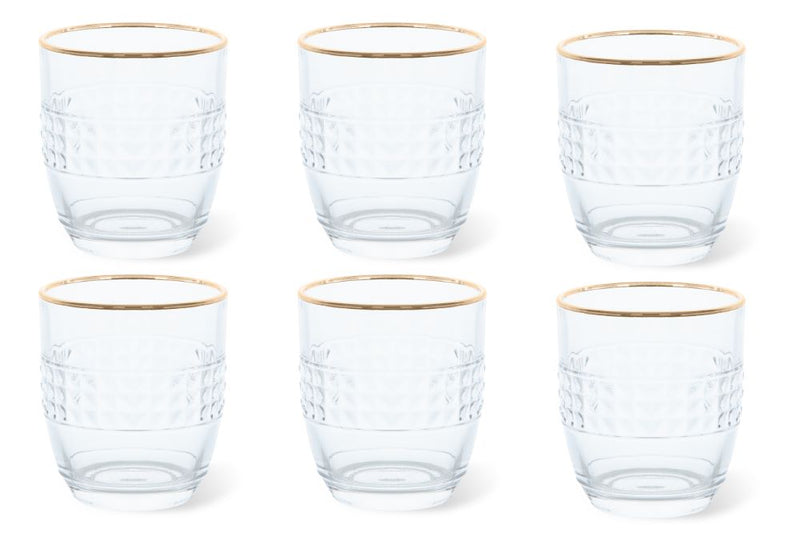 Classic Drinking Tumbler - Black/Gold Electroplated  - (Set of 6)