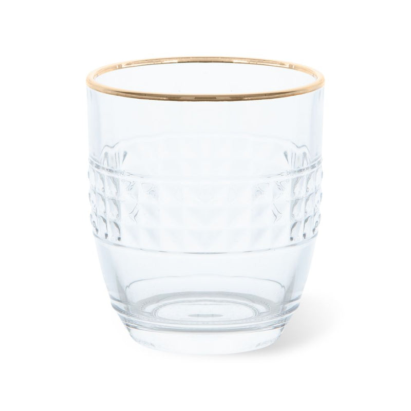 Tumbler Glasses - Gold Rim Clear - (Set of 6)