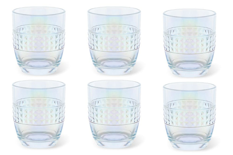 Retro Set of 6 Beverage Glasses - Amber